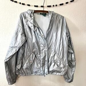 Lauren Ralph Lauren Women's Silver Metallic Windbreaker